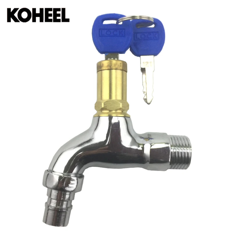 Bibcocks High Quality Brass Outdoor Water Tap 1/2 Inch With Lock Faucet