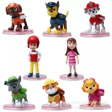 Buy 8pcs Paw Patrol Anime character Canine PVC Action Figures Car Puppy paw patrolling dog toys for children 2D30 Free Shipping
