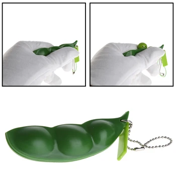 

Squeeze-a-Bean Soybean Fidget Vent Toys Stress Relieving Keychain