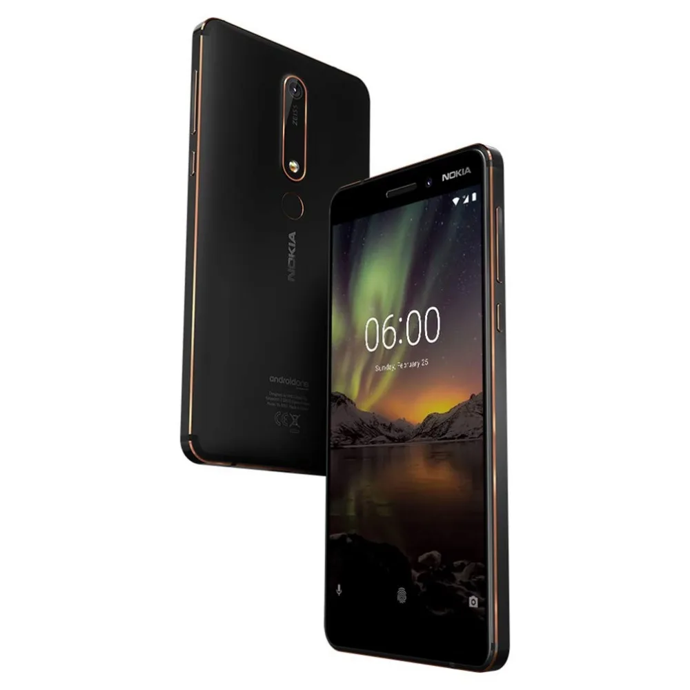 Разблокированный Nokia 6,1() 5,5 дюймовый экран 3 ГБ ОЗУ 32 Гб ПЗУ Snapdragon 630 16,0 Мп отпечаток пальца