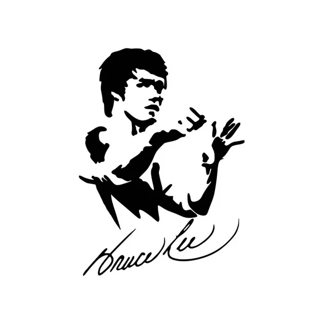 YJZT 10.3CM*14.2CM Bruce Lee Cartoon Car Sticker Art Kung Fu Vinyl ...