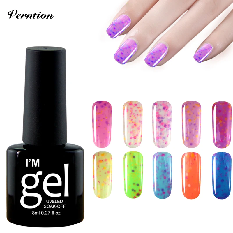 Verntion Cheese Effect Milky Nail Gel Polish Soak Off UV Led Manicure Gel Lacquer Cheese Nail