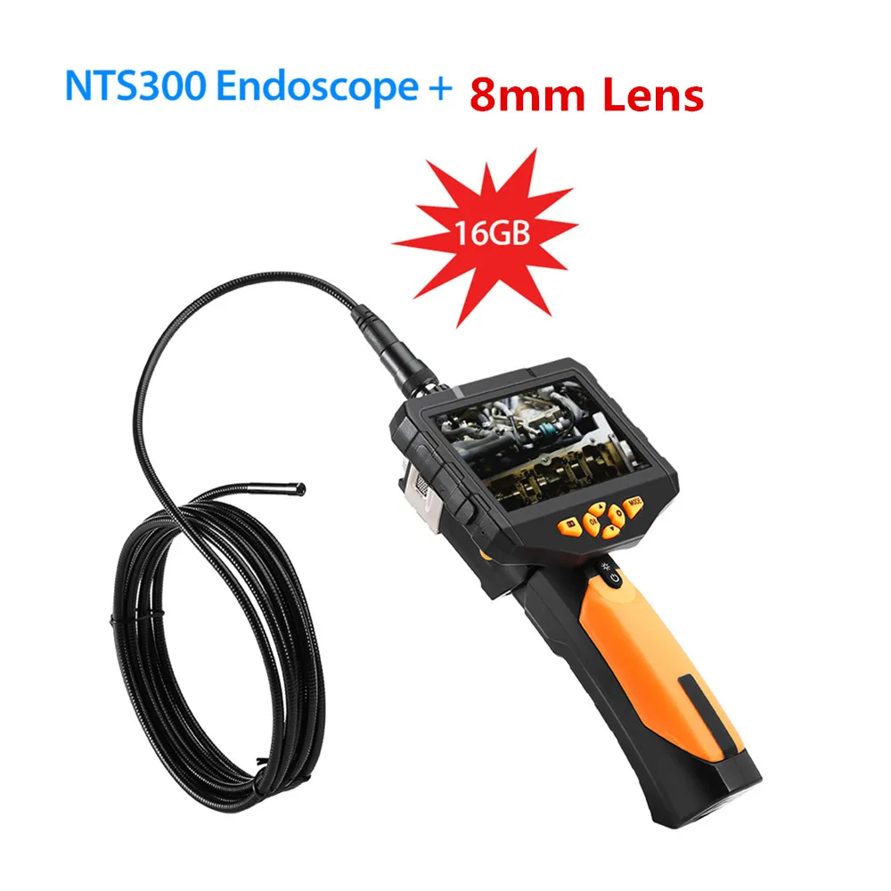 

Eyoyo NTS300 Endoscope Inspection Camera 4.3 Inch LCD Monitor 8mm Diameter 1/3 Meters Tube 16GB DVR Borescope Zoom Rotate Flip