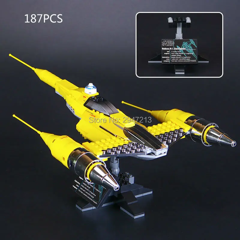 

hot compatible LegoINGlys Star Wars series Building Blocks naboo n-1 plan space starfighter Model brick Toys for children gift