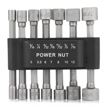 

14pcs Quick Change Power Nut Driver Bit Set 1/4'' Hex Shank Socket Wrench Screw