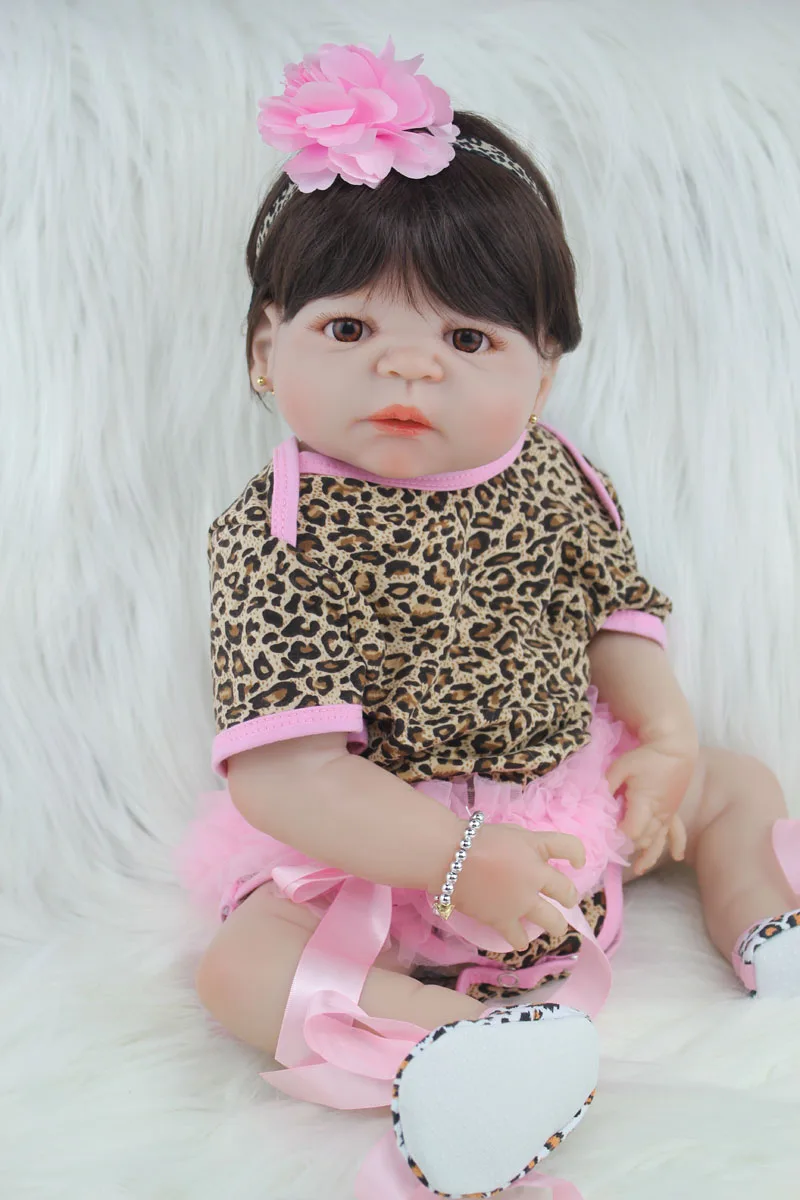 55 см полностью силиконовый Bebe Reborn Baby Girl реалистичный 22 &quotноворожденный малыш