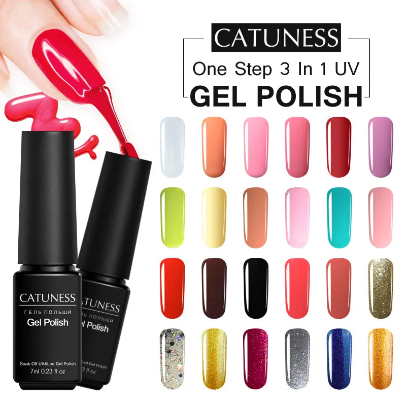 

CATUNESS One Step 3 In 1 Nail Gel 7Ml Long Lasting Transparent Gel Lacquer Nail Art Semi Permanent Nail Gel Polish for Sale