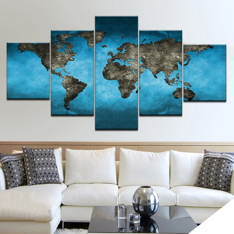 

Vintage Globe World Map Puzzle Abstract Oil Paintings HD Print Canvas Wall Art Modern Picture for library Office Room Home Decor