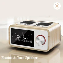 LEORY пульт дистанционного управления Bluetooth динамик Fm радио Будильник настольный домашний Деревянный беспроводной музыкальный плеер 2500 мАч мощный динамик