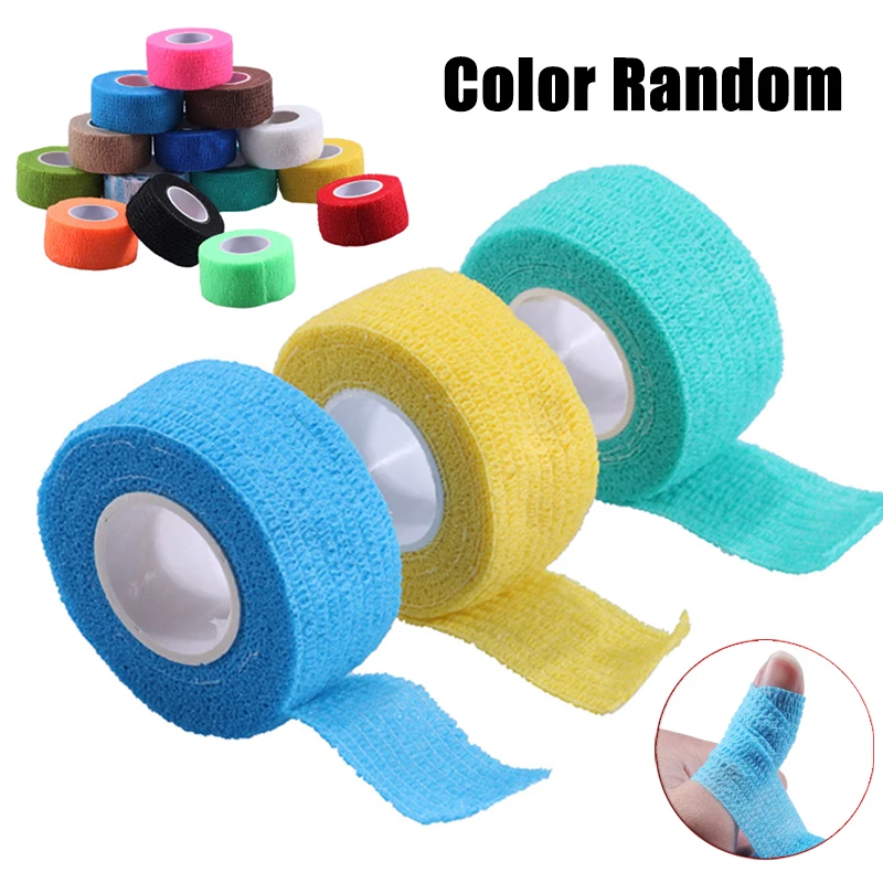 1 Roll Nail Art Protect Tape Flex Wrap Finger Care Self-adhesive Bandage Nail Art Tool Accessories Random Color