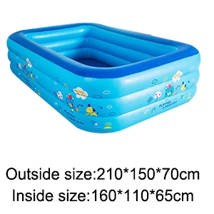 Детский надувной бассейн маленького размера может быть Ванна большого размера может быть плавательный бассейн хороший детский подарок на день рождения мяч яма для использования на открытом воздухе - Цвет: 210x150x70cm
