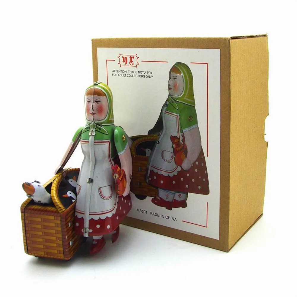 Винтажная Коллекция русская Крестьянская женщина жестяные игрушки Классическая