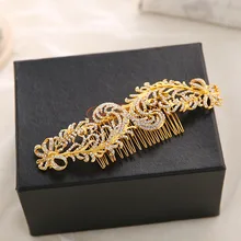Dower me Generous Rhinestone Wedding Tiara Gold Bridal Hair Comb Jewelry Women Prom Headpiece Accessories