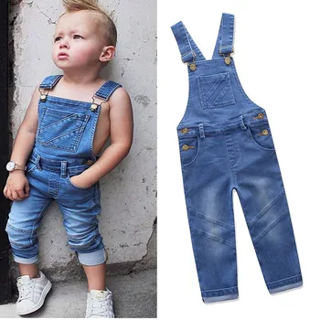 

Denim Overalls Pants Boy Girl Trouser Jeans Denim Jumpsuit Overlles Kids Autumn Winter Hole Jeans Jumpsuits Clothes