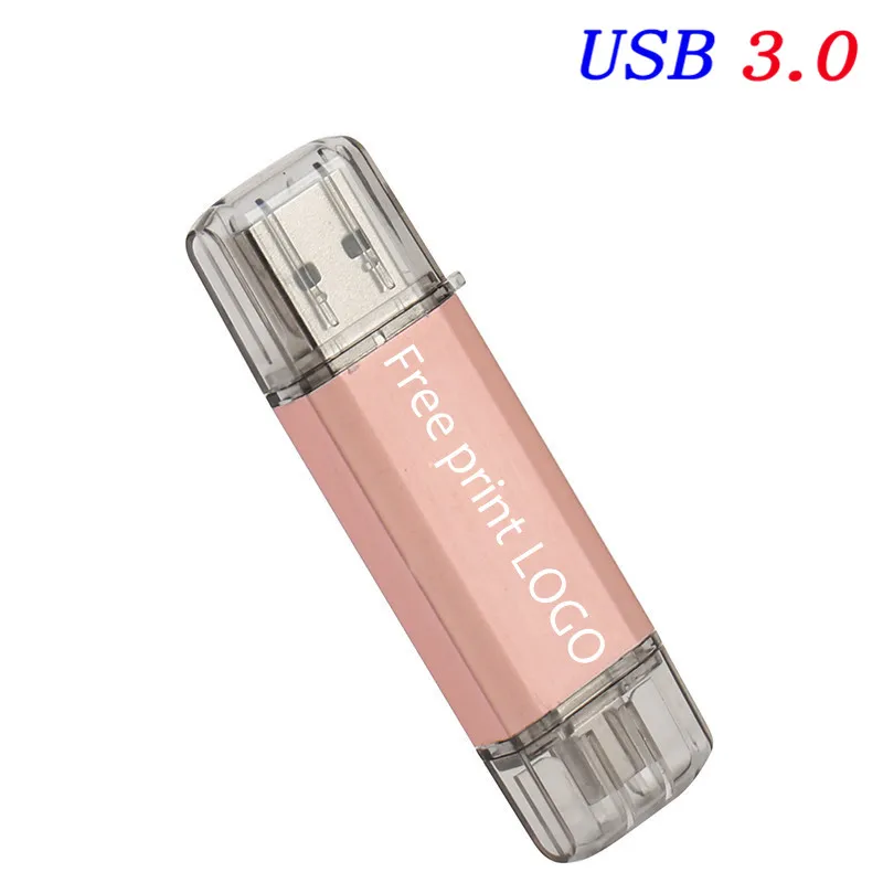 JASTER Type-C 3.0 Hot sale USB Stick Type Pen Drive 128GB 64GB 32GB 16GB USB Flash Drive High Speed Pen drive for Type-C Device - Цвет: Rose gold