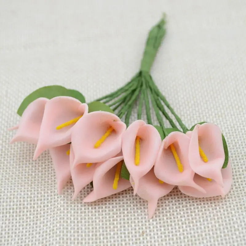144 шт./пакет 2,5 см 11 цветов, дешевый искусственный цветок пены моделирование бумажные каллы цветок моделирования цветы - Цвет: light pink