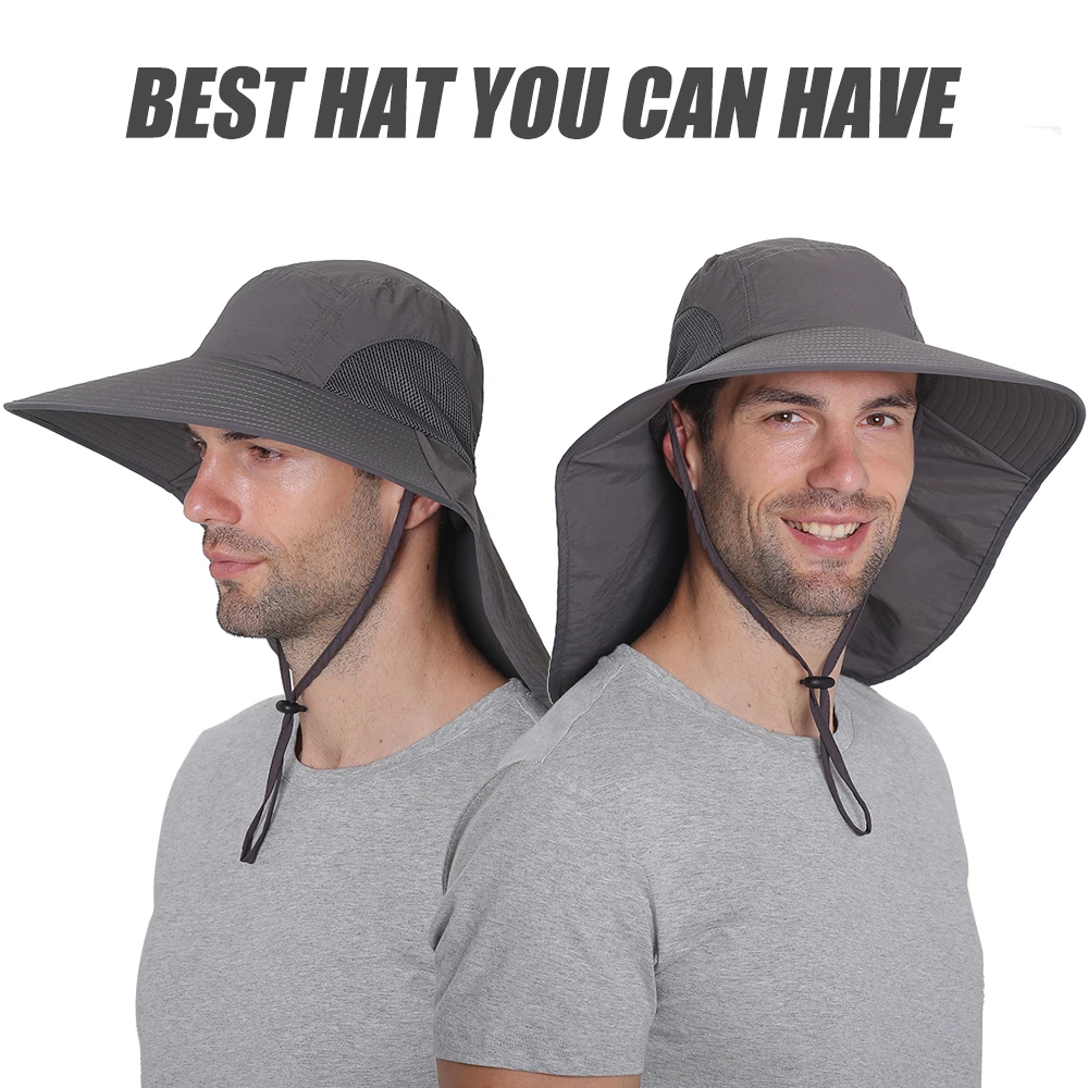 Fishing Cap Wide Brim Unisex Sun Hats For Fishing with Neck Flap for Travel Camping Hiking Boating