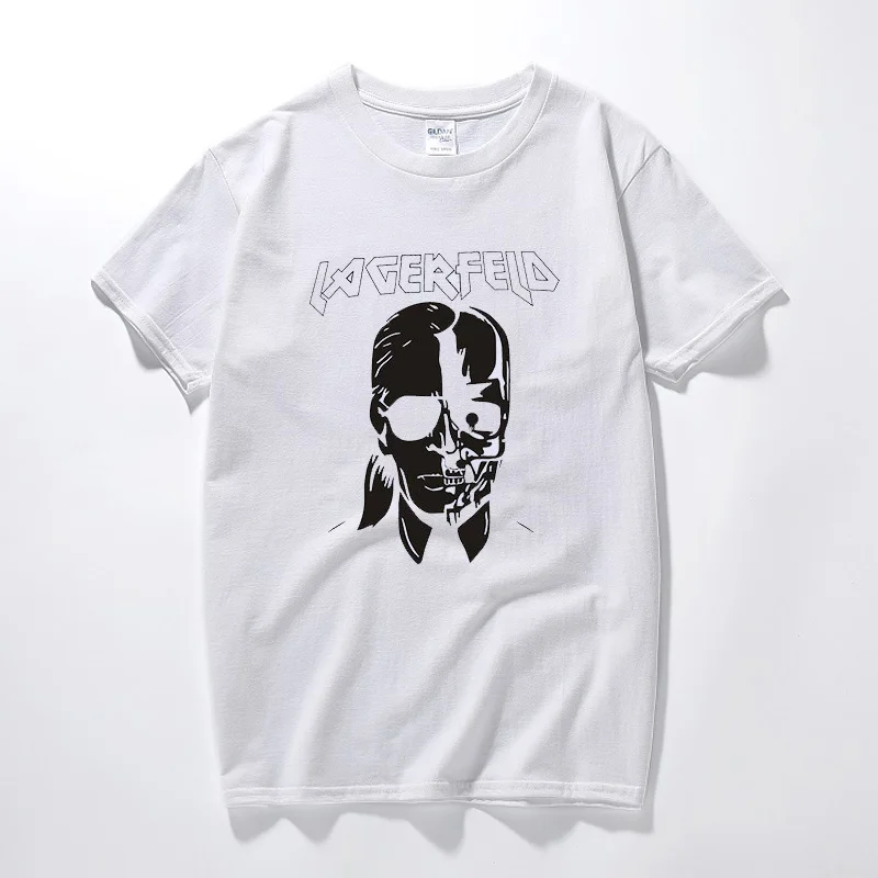 YUAYXEA karl lagerfeld женская футболка Лидер продаж Новая модная уличная летняя футболка унисекс хлопок высокого качества короткий рукав - Цвет: white 8