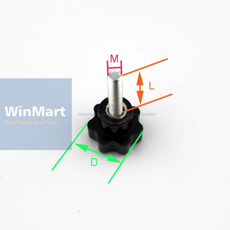 Партиями по 6 шт./лот M10* 40 мм M8* 15, 20, 25 30 35 50 70 наружная резьба семь головка звездообразная звезда рукоятка зажима вывинчивающейся головки