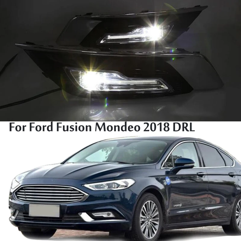 Автомобильный мигающий 1 Набор для Ford Fusion Mondeo 2018 светодиодный DRL противотуманный