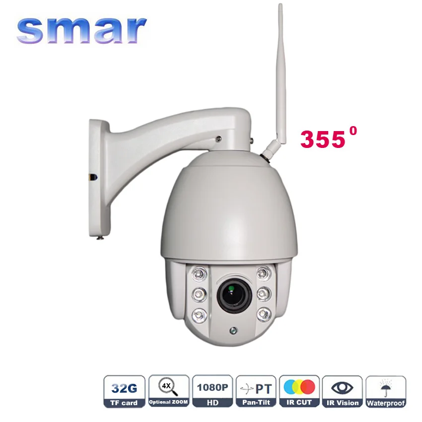 

4X Zoom 1080P Mini PTZ Wireless IP Camera Built in 32G TF Card ONVIF2.0 40-60M IR Distance Outdoor Surveillance Home Security