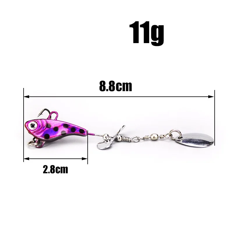 

1pcs vib 8.8cm 11g Metal Mini VIB With Spoon Fishing Lure Winter Ice Fishing Tackle Lure Spinner Sinking Jigging Hard