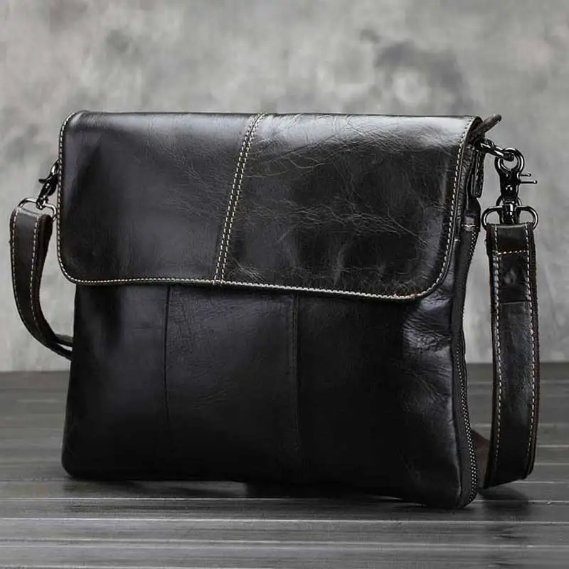 

Oil Wax Business Top Cowhide Men's Single Shoulder Bag Leather Slant Bag