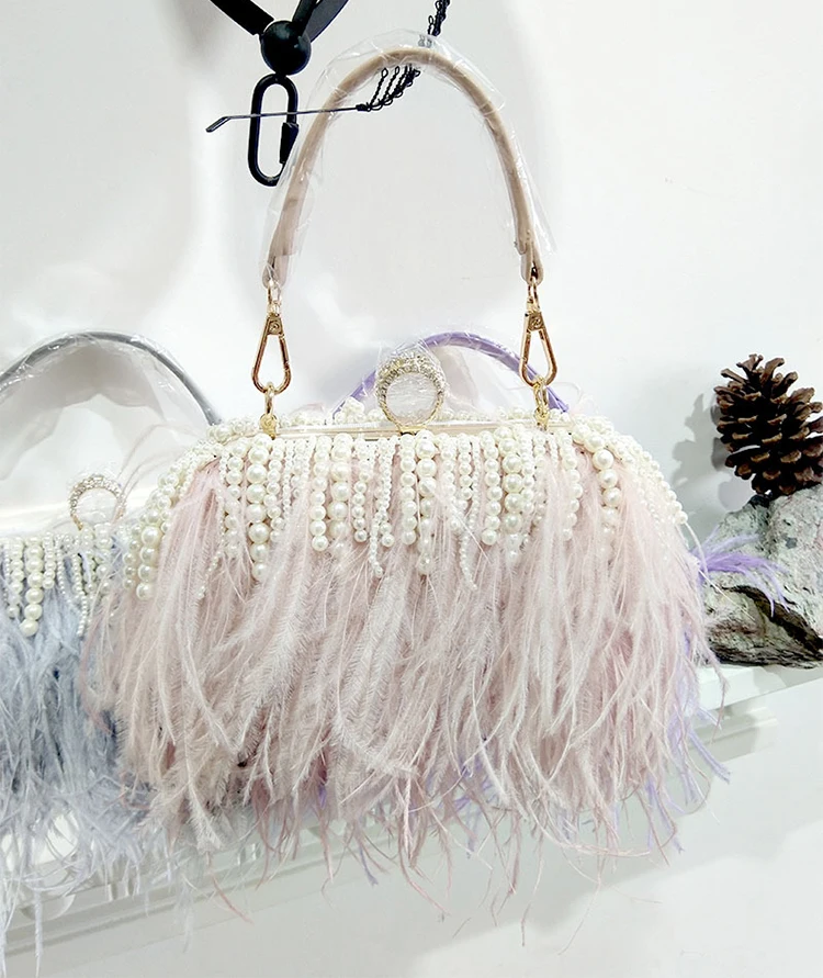 feather evening bag