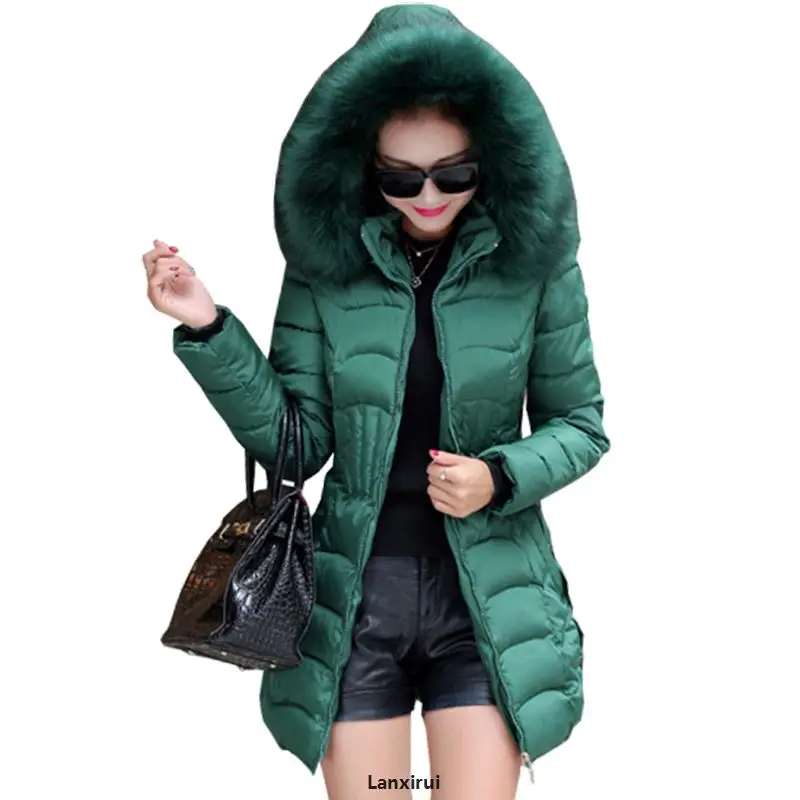 

warm coat 2018 new women winter jacket long Korean Slim padded cotton coats women's Nagymaros collar clothing vestidos