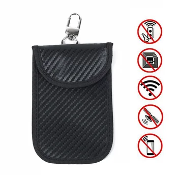 

GSM RFID Car Key Cover Shielding Blocking Signal Black Case Pouch WIFI