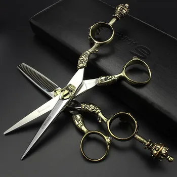 

2018 Rushed Professional Stainless Steel Hairdressing Scissors High-end 6 Inch Barber Shop Dedicated Hair Thin Tool Set Supplie