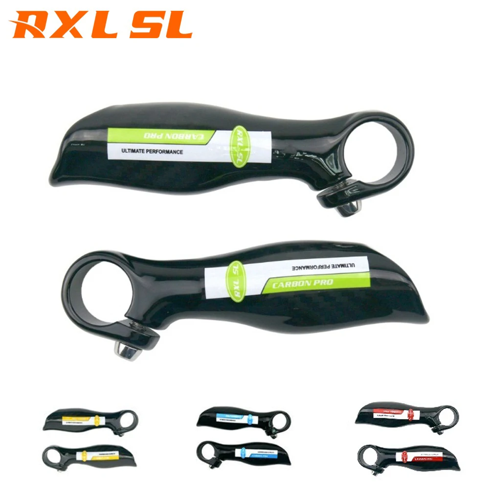 RXL SL Cycling Bar Ends Bicycle 3K Gloss Black Bicycle Handlebar Horn Carbon Fiber MTB Handlebar