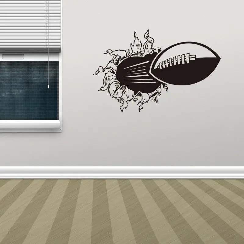 American Football Broken Vinyl Wall Sticker for Home Dceor Removable