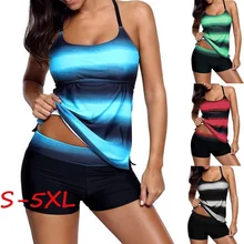 ZOGAA 2018 new Sexy Women's Fashion Two Pieces Bathing Suit Criss Cross Back Color Block Print Tankini Top S-5XL criss cross block heeled pumps