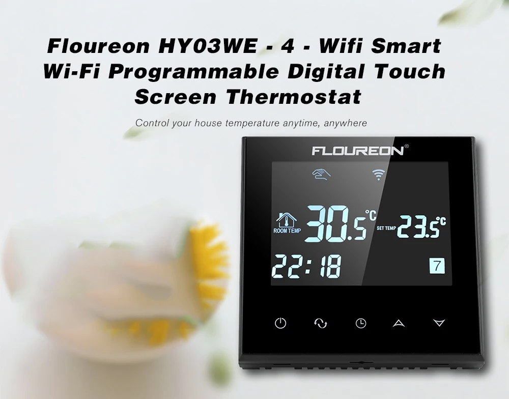 Floureon умный Wi-Fi программируемый цифровой сенсорный экран термостат HY03WE-4-Wifi