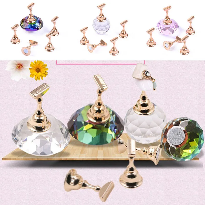 Crystal Nail Art Display Showing Shelf Manicure Tool Nail Holder False