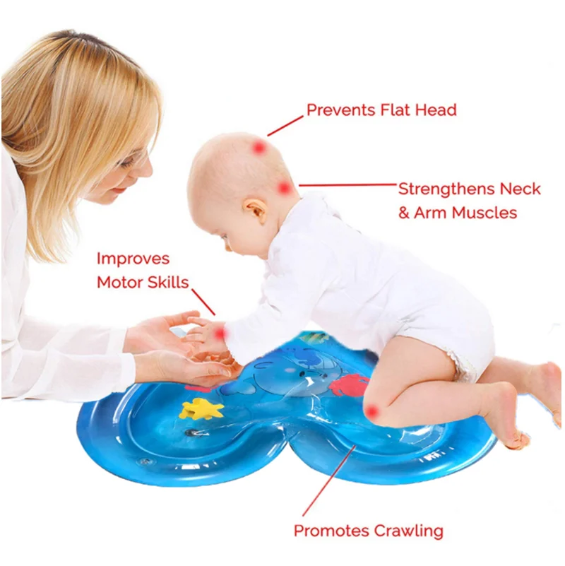 Hot Sales Baby Kids Water Play Mat Inflatable PVC Infant Tummy Time Playmat Toddler for Baby Fun Activity Play Center Dropship