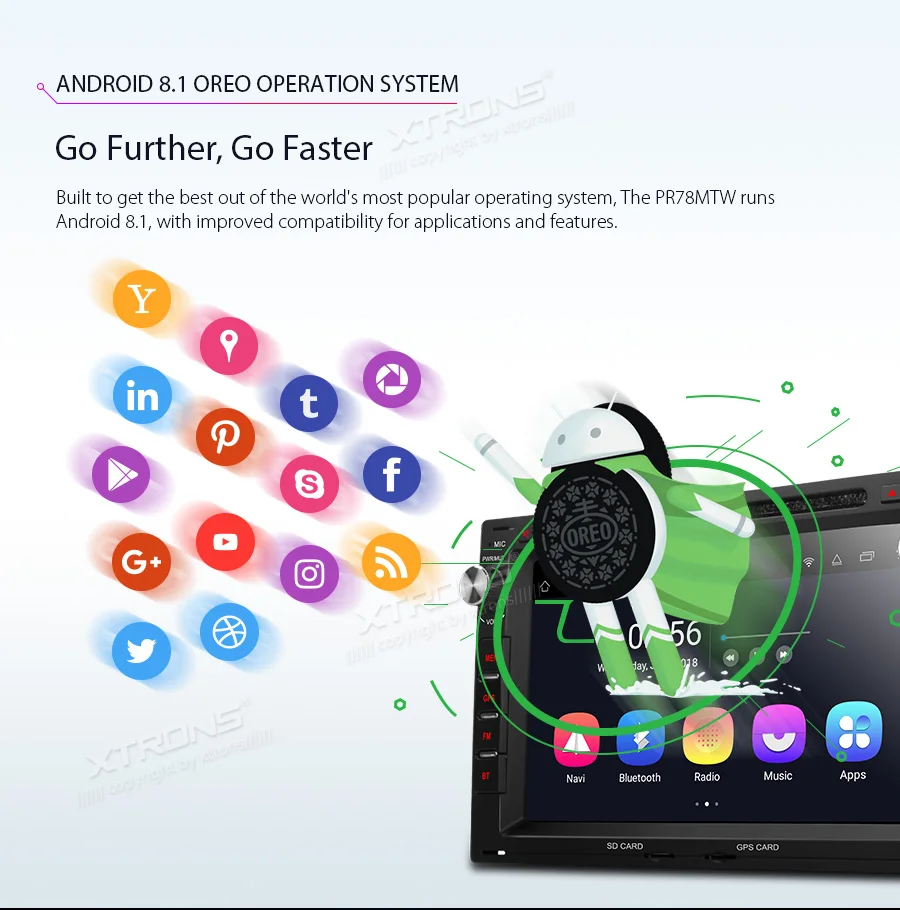 Best XTRONS 7"Android 8.1 Octa Core GPS Car Stereo DVD Player for VW Volkswagen CITI CHICO SHARAN LUPO Transporter For SKODA for SEAT 4