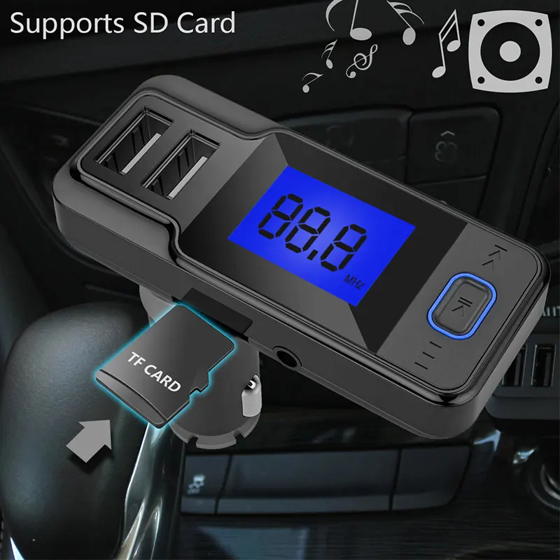 Vanjew BT719U fm передатчик Bluetooth FM модулятор 2 usb порта зарядное устройство Handsfree Вызов