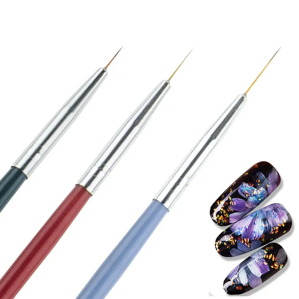 

3 PCS / Set Wooden Rod Ultra-Fine Drawing Pens Painting Pens Nail Painted Pens Nail Art Liner Pencil Create Beautiful Nails