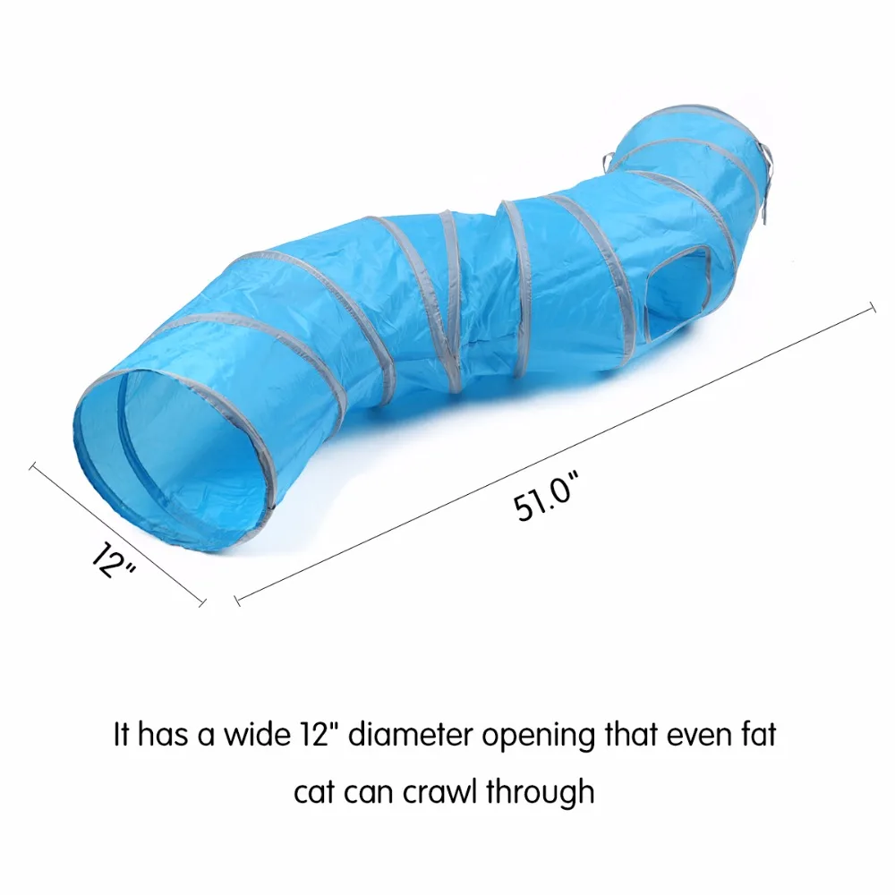 "S" Форма туннеля играть в игрушки котенок кошки обучение туннель для кролик складной играть туннель для удовольствия Длинные 130 см диаметр