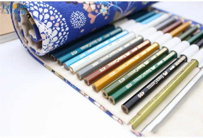 Emoshire Cotton canvas fabric cute little deer male and female large - capacity color lead pencil pencil pencil pencil (5)