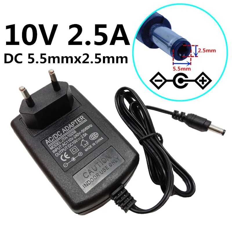

US EU UK AU 100V-240V for ac/dc 10V 2500mA adapter power supply 10V 2.5A power adapter wall Changer 5.5mm*2.5mm travel adapter
