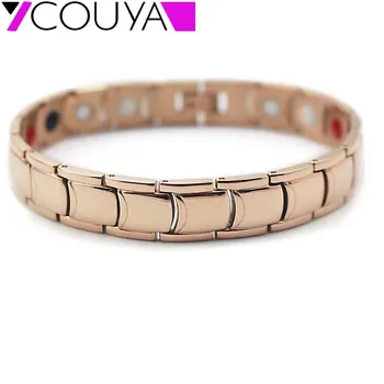 

2017 Rose Gold Color Stainless Steel Magnetic Therapy High Strength Power Bracelets