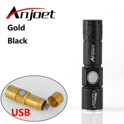 Anjoet Портативный USB удобный мощный светодиодный фонарик Перезаряжаемые факел USB Flash Light велосипед карманный светодиодный Масштабируемые