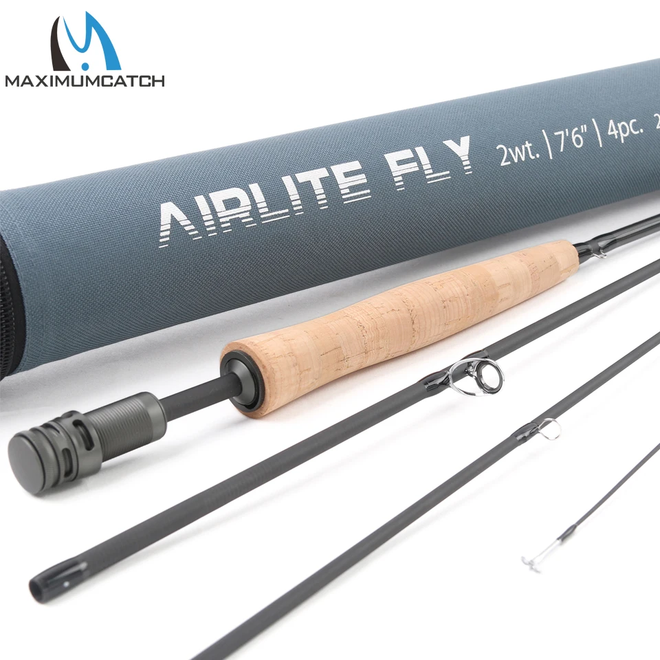 Maximumcatch супер светильник 2WT Airlite 7'6'' удочка для ловли нахлыстом графитовая Удочка из углеродного волокна с трубкой Cordura