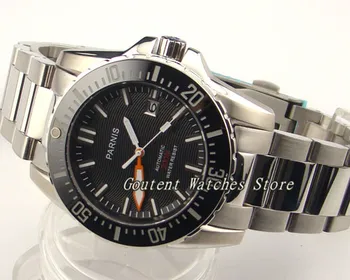 

40mm Parnis Sapphire Glass SS. Case Black Dial Automatic Ceramic Bezel Men's Watch