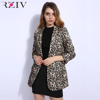 

RZIV Autumn Women's Blazer Coat And Thin Suit Casual Leopard Print Coat