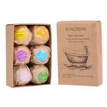 6 шт./компл. ручной работы Бомбочки для ванны бомба пузырьковый душ бомбы ароматерапия Расслабление увлажняющее для эссенция масло для спа бомба Ванна