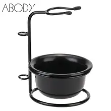 2 в 1 щетка из нержавеющей стали для бритья стойка для бритвенного станка держатель+ чаша для бритья/Набор кружек мужской инструмент для бритья для ухода за щеткой для бритья